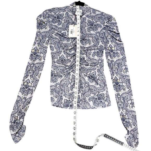 Bliss Ruched Mesh Turtleneck Blouse Small‎ - Picture 8 of 9